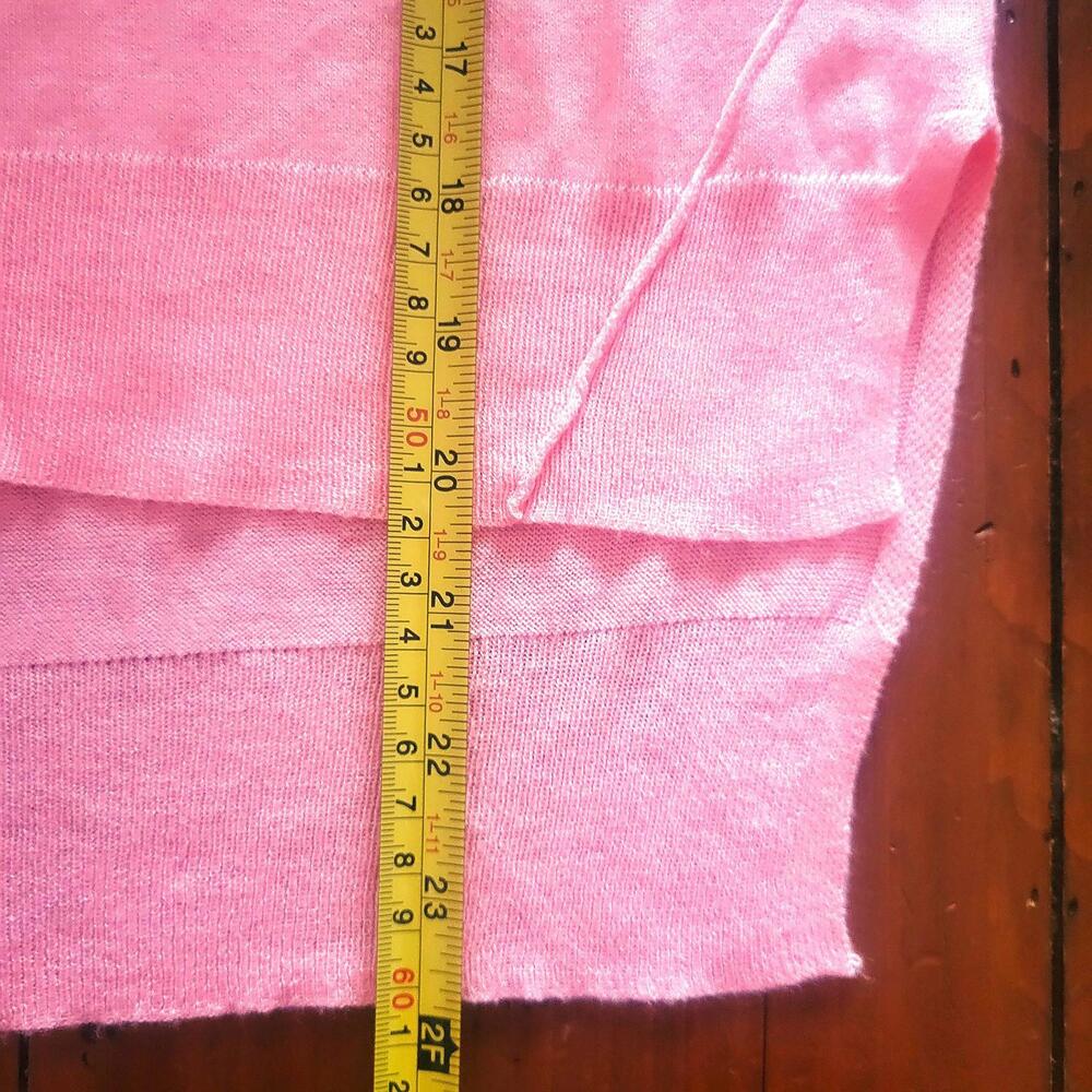 Zara Women's Basic Long Sleeve Sweater Peach/Pink Round Neck Side Slit - Size S - Picture 8 of 9